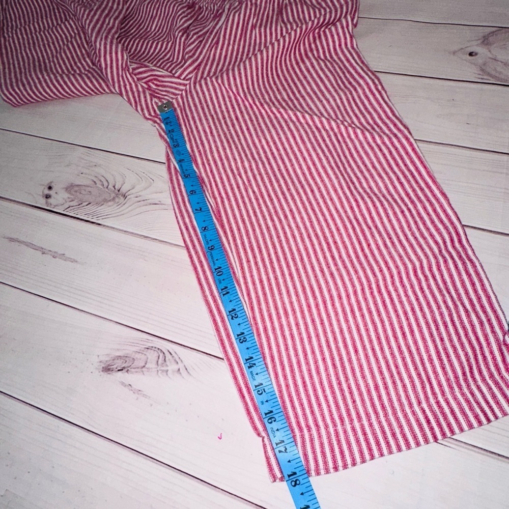 Liz Claiborne Red & White Pinstripe Pajama Set | Size M Classic Cute Comfortable - Picture 6 of 11